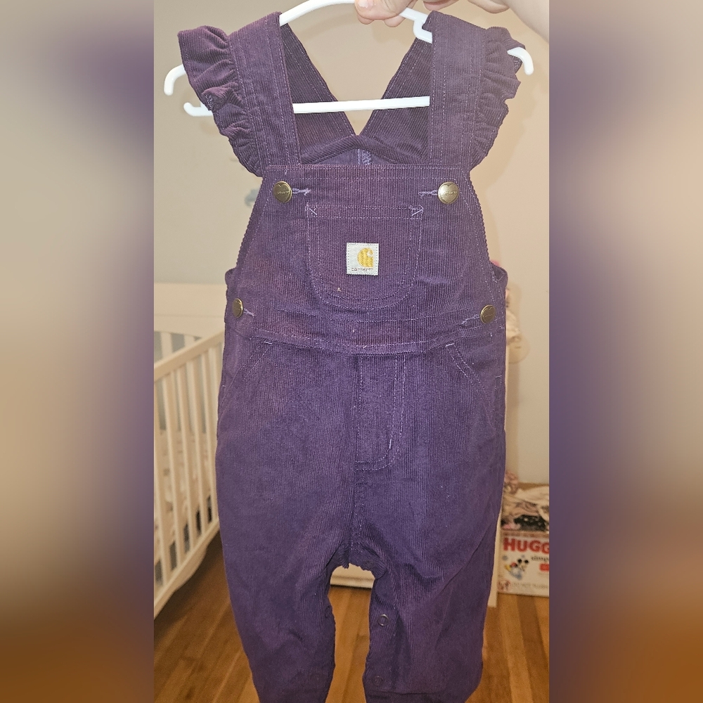 Carhartt Kids Purple Overalls And Long Sleeve - Picture 2 of 3